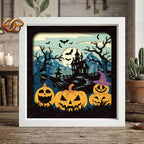 Haunted House Shadow Box SVG for Cricut | 3D Layered SVG Paper Cut Light Template 2