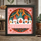 Christmas Gnome Shadow Box SVG for Cricut | 3D Layered SVG Paper Cut Light Template 1