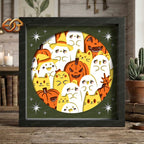 Boo Halloween Shadow Box SVG for Cricut | 3D Layered SVG Paper Cut Light Template 2