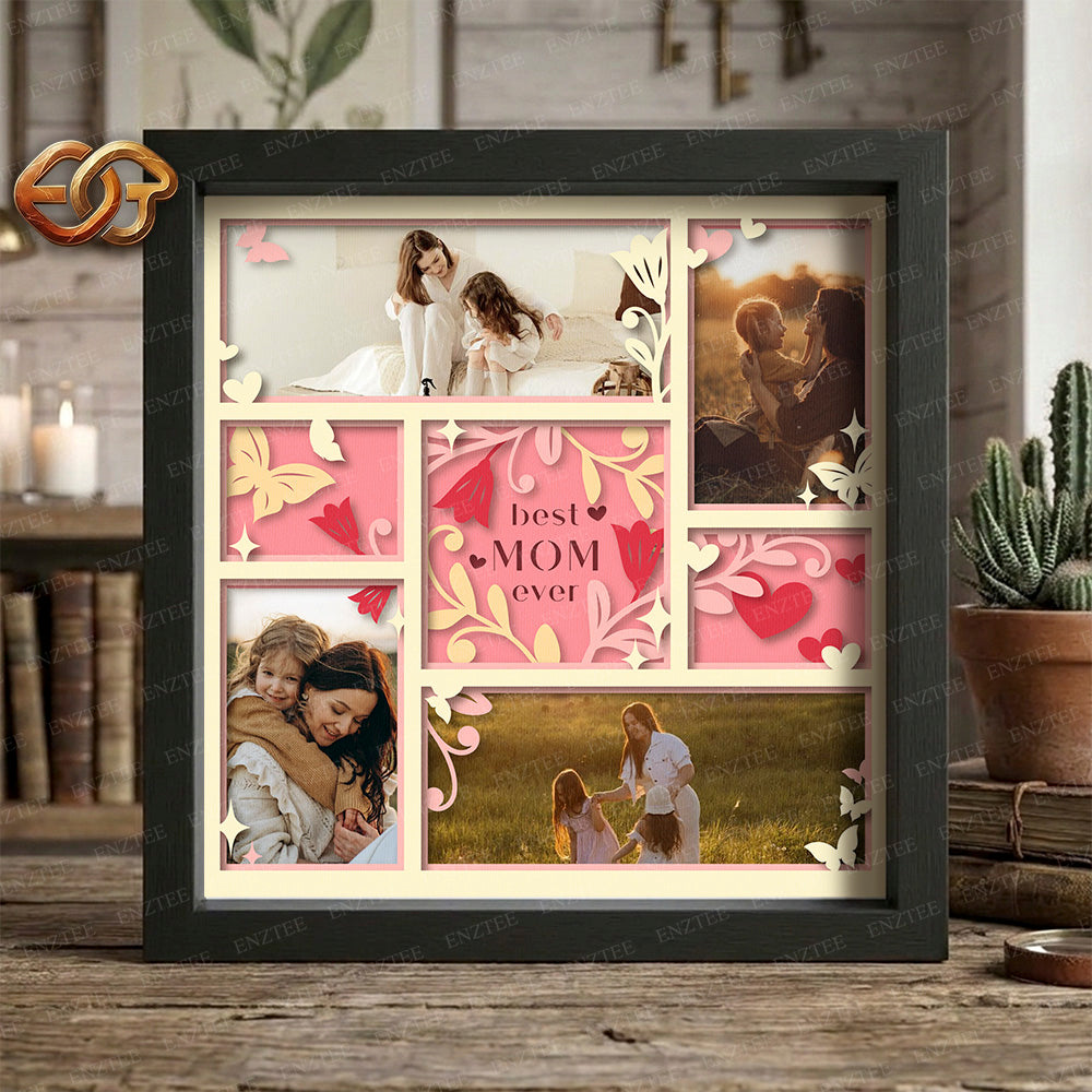 Best Mom Ever Shadow Box SVG for Cricut | 3D Layered SVG Paper Cut Light Box Template