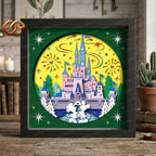 Christmas Disneyland Shadow Box SVG for Cricut | 3D Layered SVG Paper Cut Light Box Template 2