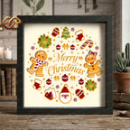 Christmas Gingerbread Shadow Box SVG for Cricut | 3D Layered SVG Paper Cut Light Template 2