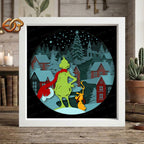 Winter Town Shadow Box SVG for Cricut | 3D Layered SVG Paper Cut Light Template 7