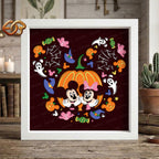 Pumpkin Mouse Couple Shadow Box SVG for Cricut | 3D Layered SVG Paper Cut Light Template 6