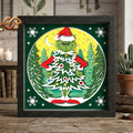 Merry Christmas Shadow Box SVG for Cricut | 3D Layered SVG Paper Cut Light Template 1