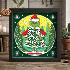 Merry Christmas Shadow Box SVG for Cricut | 3D Layered SVG Paper Cut Light Template 1
