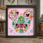 Christmas Mouse Couple Shadow Box SVG for Cricut | 3D Layered SVG Paper Cut Light Template 1