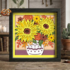 Fall Bouquet Shadow Box SVG for Cricut | 3D Layered SVG Paper Cut Light Template