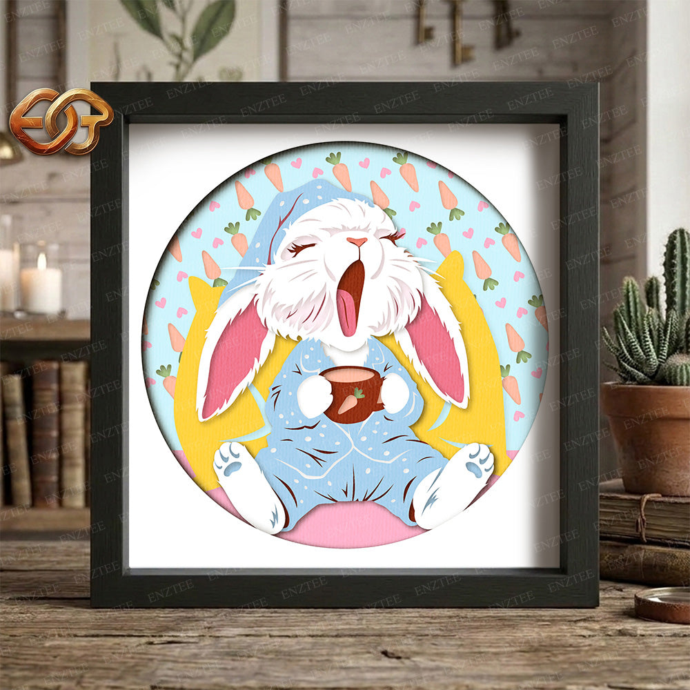 Easter Bunny Shadow Box SVG for Cricut | 3D Layered SVG Paper Cut Light Template