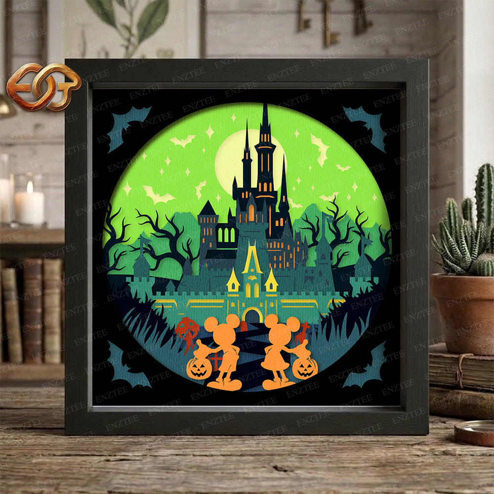 Halloween Land Shadow Box SVG for Cricut | 3D Layered SVG Paper Cut Light Template
