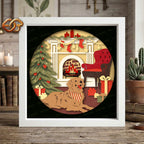 Christmas Dog Shadow Box SVG for Cricut | 3D Layered SVG Paper Cut Light Box Template