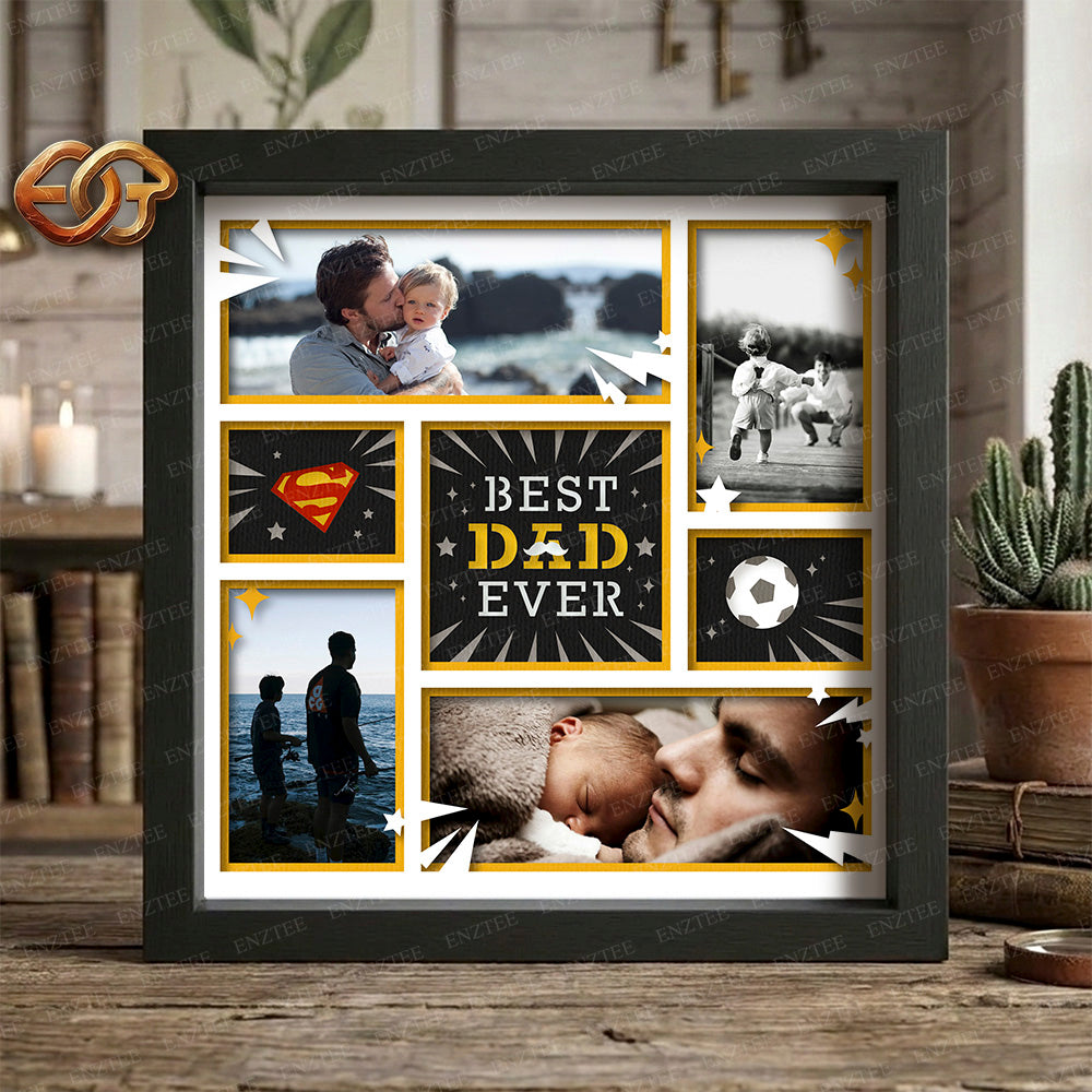 Best Dad Ever Shadow Box SVG for Cricut | 3D Layered SVG Paper Cut Light Box Template