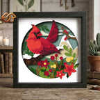 Cardinal Shadow Box SVG for Cricut | 3D Layered SVG Paper Cut Light Template