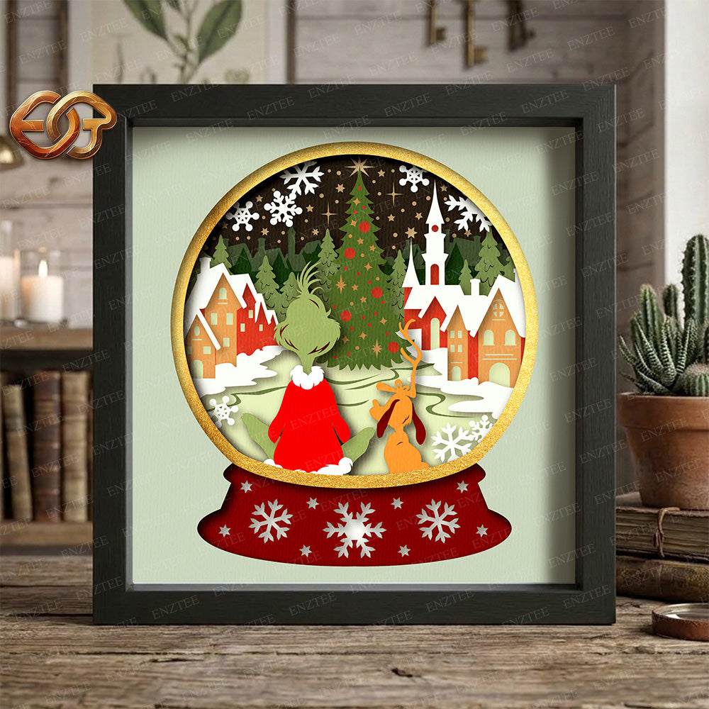 Snowball Shadow Box SVG for Cricut | 3D Layered SVG Paper Cut Light Template 6