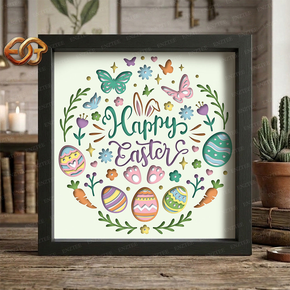 Easter Shadow Box SVG for Cricut | 3D Layered SVG Paper Cut Light Template 3