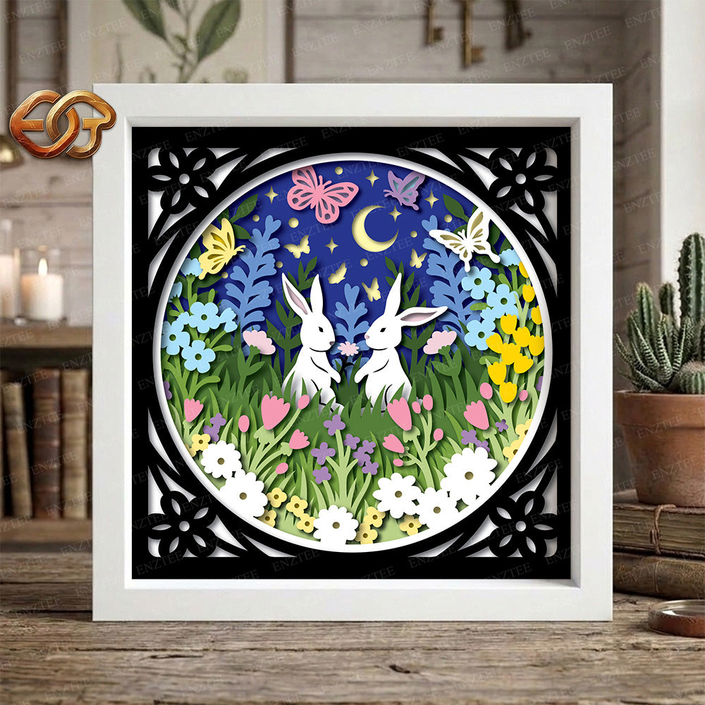 Easter Shadow Box SVG for Cricut | 3D Layered SVG Paper Cut Light Template 1
