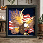 American Eagle Shadow Box SVG for Cricut | 3D Layered SVG Paper Cut Light Template