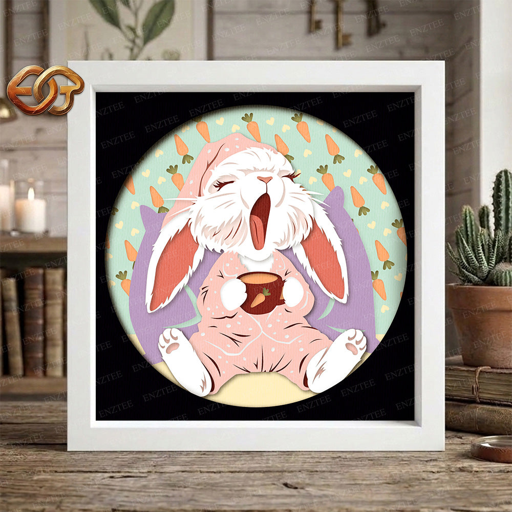 Easter Bunny Shadow Box SVG for Cricut | 3D Layered SVG Paper Cut Light Template
