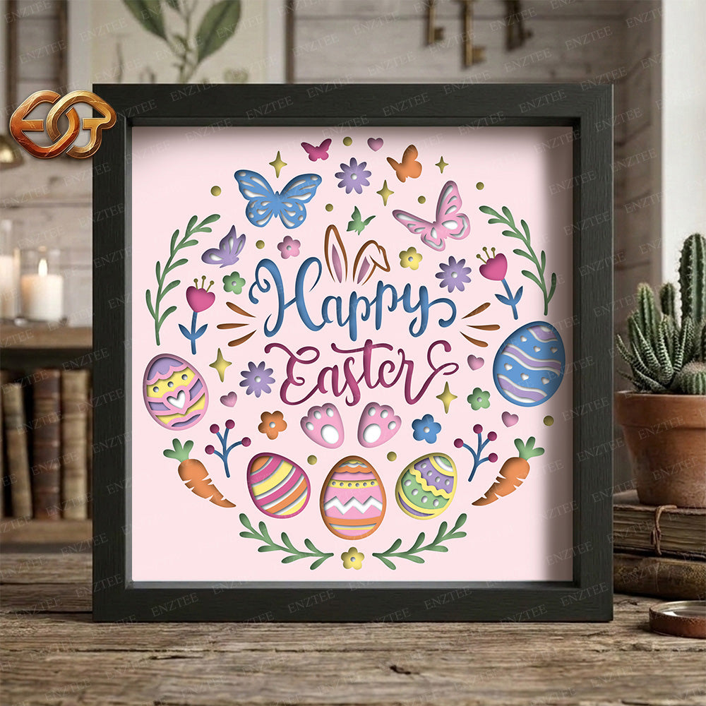 Easter Shadow Box SVG for Cricut | 3D Layered SVG Paper Cut Light Template 3