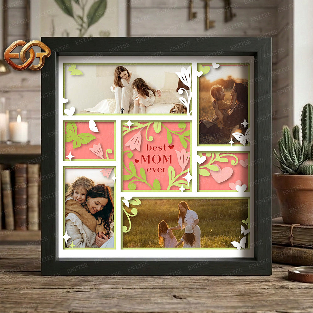 Best Mom Ever Shadow Box SVG for Cricut | 3D Layered SVG Paper Cut Light Box Template