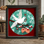 Christmas Dove Shadow Box SVG for Cricut | 3D Layered SVG Paper Cut Light Box Template