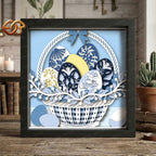 Easter egg basket Shadow Box SVG for Cricut | 3D Layered SVG Paper Cut Light Template