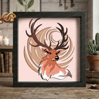 Deer Wall Art Shadow Box SVG for Cricut | 3D Layered SVG Paper Cut Light Template