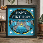 Happy Birthday Shadow Box SVG for Cricut | 3D Layered SVG Paper Cut Light Template 2
