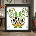 Summer Mouse Couple Shadow Box SVG for Cricut | 3D Layered SVG Paper Cut Light Box Template 1