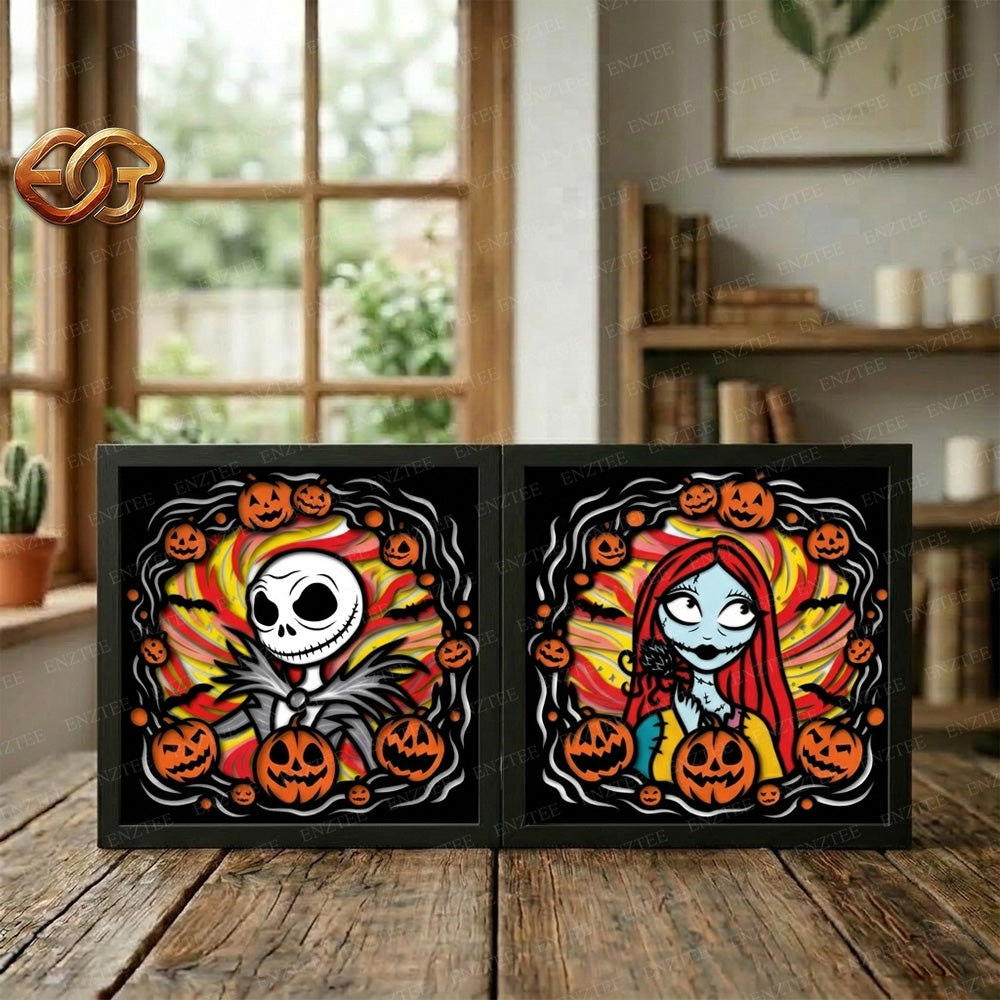 Nightmare Shadow Box SVG for Cricut | 3D Layered SVG Paper Cut Light Template 1