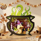 Halloween Boo Pop-up Claudron SVG - 3D Layered Halloween Paper Craft Template for Cricut 3