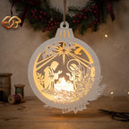 Christmas Ornament Candle Paper Lantern SVG - 3D Christmas Night Light Template 1