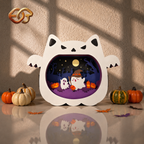 Combo 3 Spooky Cat Pop-up SVG - 3D Layered Halloween Paper Craft Template for Cricut