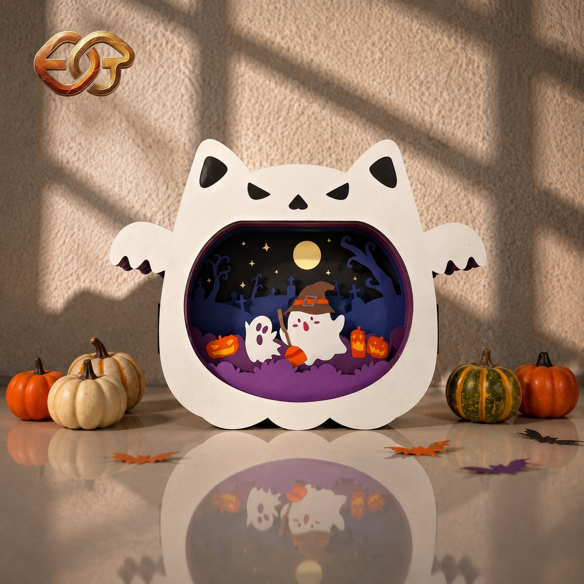Combo 3 Spooky Cat Pop-up SVG - 3D Layered Halloween Paper Craft Template for Cricut