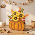Flower Pop-Up Pumpkin Basket SVG - 3D Layered Fall & Halloween Paper Craft Template for Cricut 2