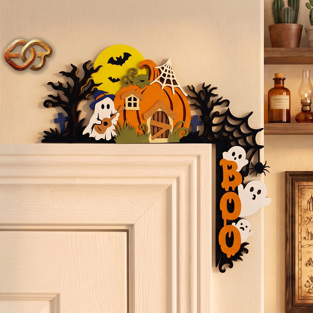 Halloween Door Toppers 3D Layered SVG | Halloween Paper Cut File 1