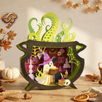 Halloween Boo Pop-up Claudron SVG - 3D Layered Halloween Paper Craft Template for Cricut 3