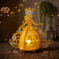 Floral Princess Paper Lantern SVG – 3D Fairy Tale Night Light Template 1