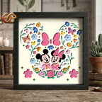 Spring Mouse Couple Shadow Box SVG for Cricut | 3D Layered SVG Paper Cut Light Box Template 1