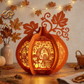 Pumpkin Paper Lantern SVG - 3D Fall Season Night Light Template 2