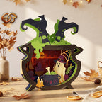 Halloween Boo Pop-up Claudron SVG - 3D Layered Halloween Paper Craft Template for Cricut 1