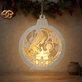 Christmas Ornament Candle Paper Lantern SVG - 3D Christmas Night Light Template 2