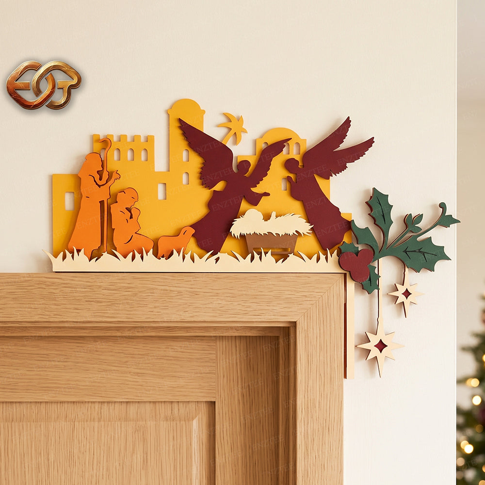 Combo 3 Nativity Scene Door Toppers 3D Layered SVG | Christmas Paper Cut File