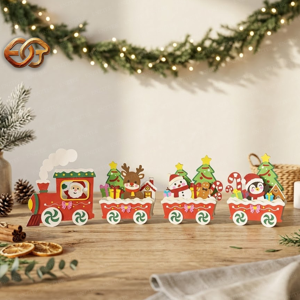 Christmas Train Pop-up SVG - 3D Layered Christmas Paper Craft Template for Cricut