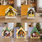 Xe trượt tuyết của ông già Noel SVG – Mẫu đồ thủ công giấy Giáng sinh xếp lớp 3D dành cho máy cắt Cricut 1