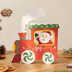 Train de Noël pop-up SVG - Modèle d'artisanat de Noël en papier 3D en couches pour Cricut