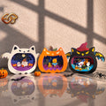 Combo de 3 SVG Pop-up Chat Effrayant - Modèle de Bricolage en Papier 3D Superposé pour Halloween pour Cricut