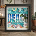 Beach Shadow Box SVG for Cricut | 3D Layered SVG Paper Cut Light Box Template 3