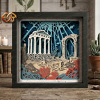 Atlantis Shadow Box SVG for Cricut | 3D Layered SVG Paper Cut Light Box Template