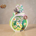 Floral Garden Pop-up Jar SVG – 3D Layered Flower Jar Paper Craft Template for Cricut 1